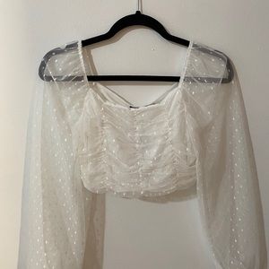 White Crop Blouse
